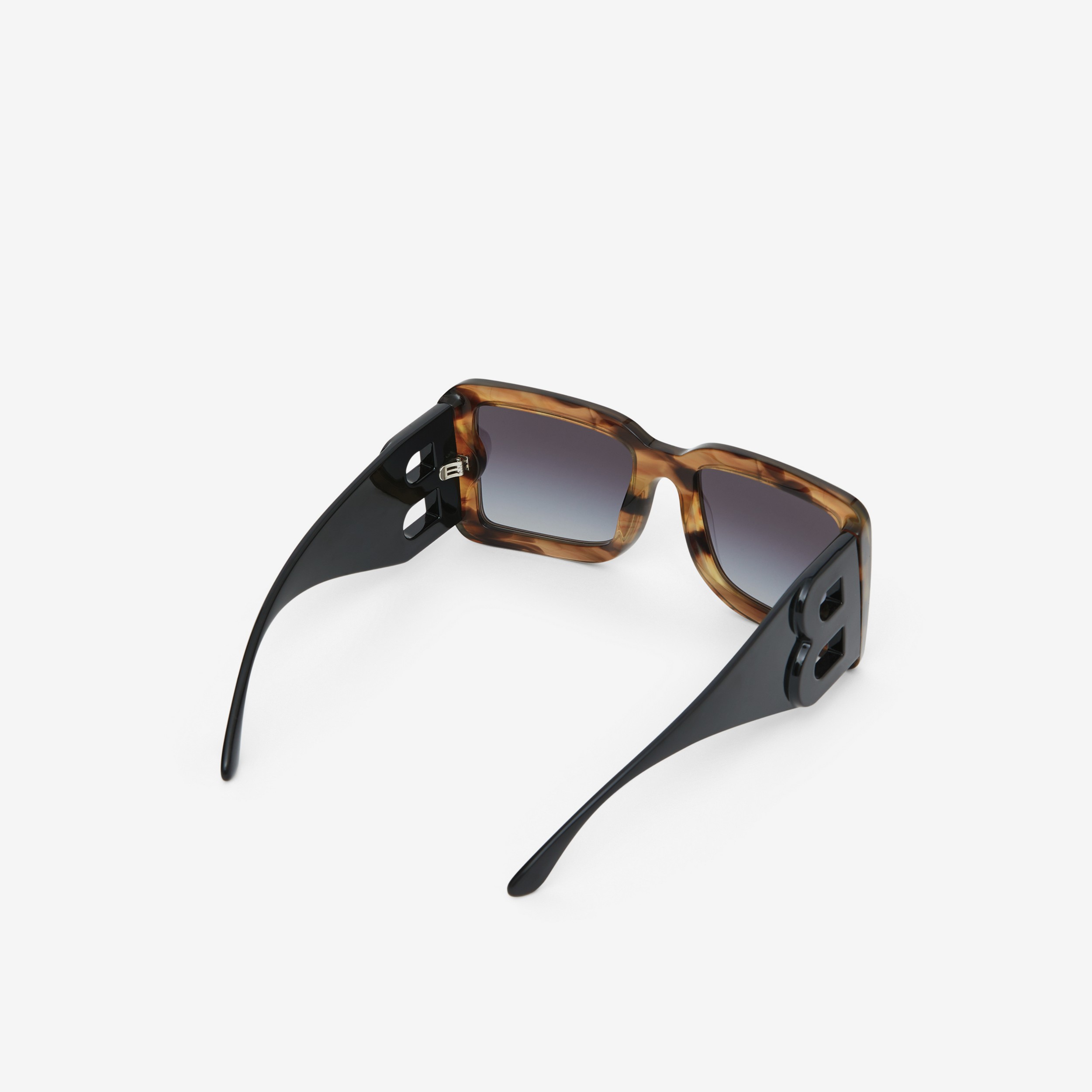 Óculos de sol com armação quadrada e logotipo B (Ver  Efeito Casco  Tartaruga) - Mulheres | Burberry® oficial - 3