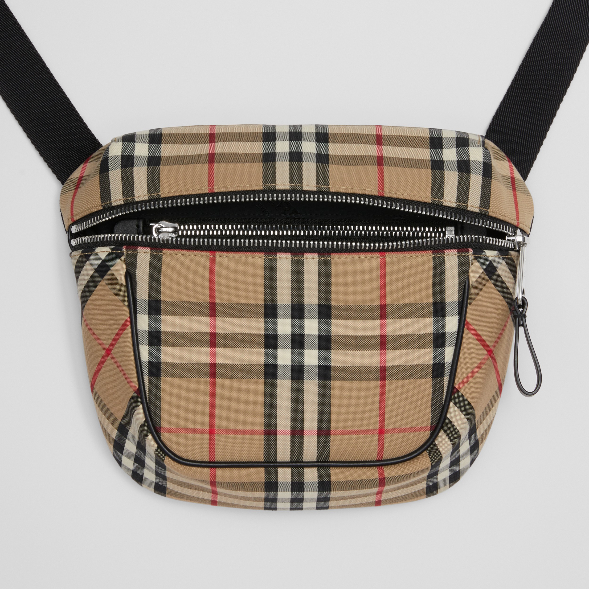 Vintage Check Bonded Cotton Archie Crossbody Bag in Archive Beige - Men | Burberry® Official - 4