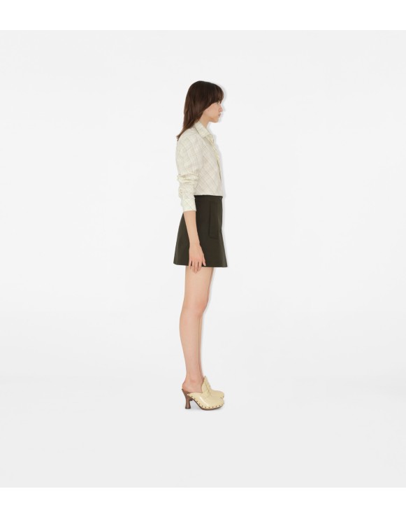 Bonded Gabardine Trench Mini Skirt