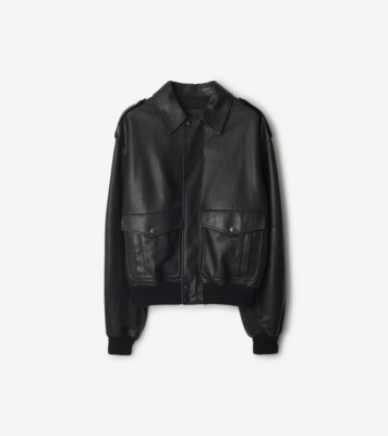 BURBERRY レザージャケット￼￼ レザー ボマージャケット (ブラック) - メンズ, レザー | Burberry