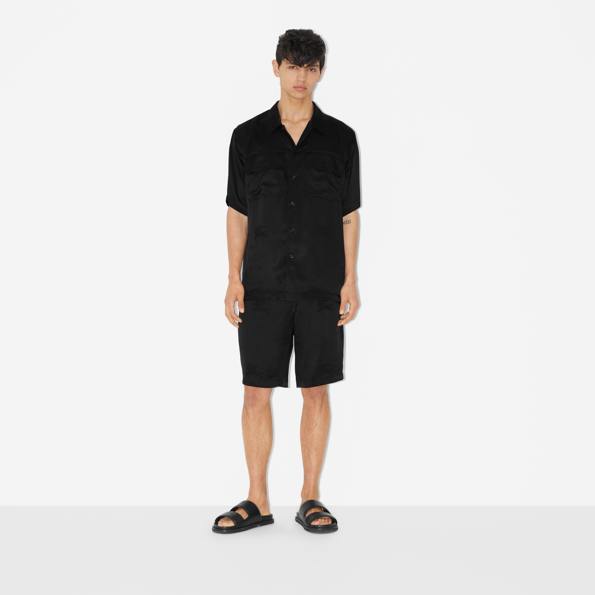 EKD Silk Shorts in Black - Men | Burberry® Official - 2
