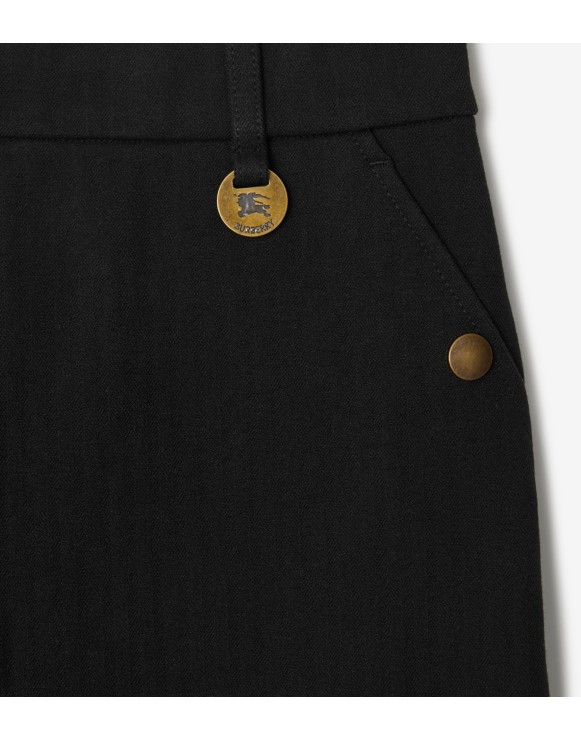 BURBERRY バーバリー シルク100% ネイビー スラックス トラウザーズ BURBERRY - 未使用 BURBERRY バーバリー モヘア ウール