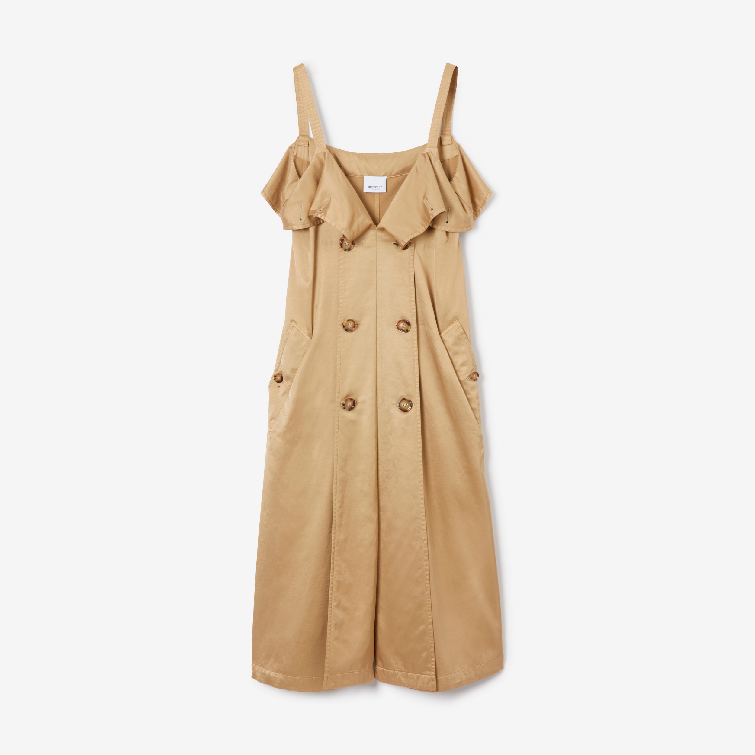 Viscose Cotton Blend Trench Dress in Soft Fawn - Women | Burberry® Official - 1
