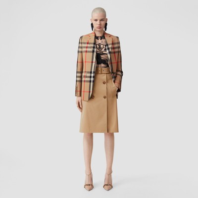 Burberry Check Wool Cotton Jacquard Tailored Jacket In Archive Beige
