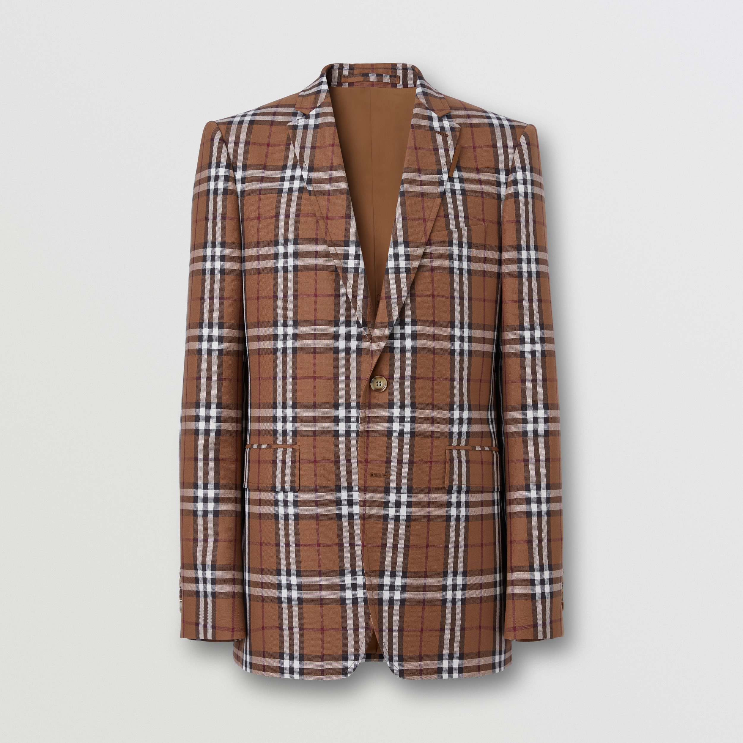 English Fit Wool Tailored Jacket in Dark Birch Brown - Men | Burberry® Official - 4