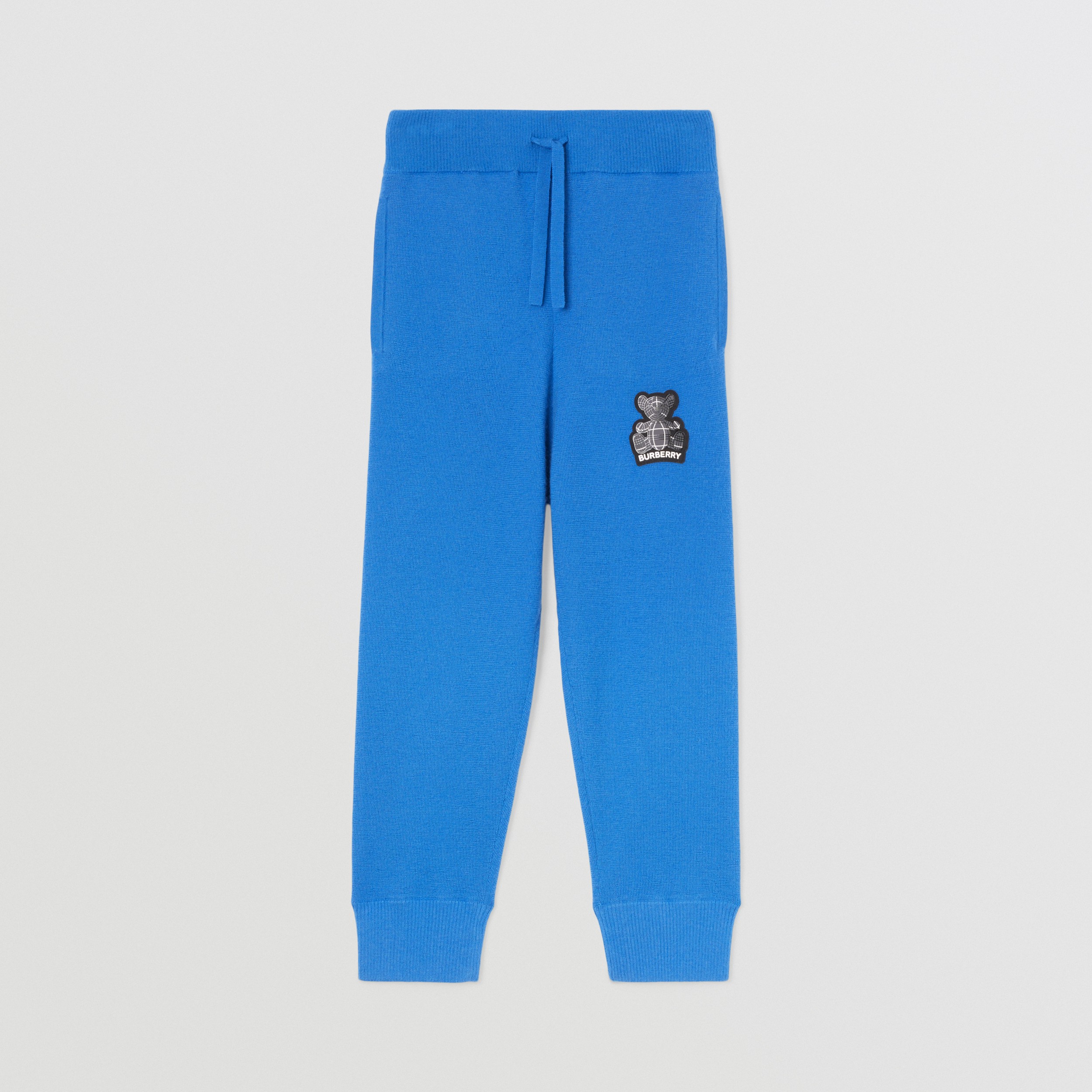 Thomas Bear Appliqué Cashmere Jogging Pants in Canvas Blue | Burberry® Official - 1