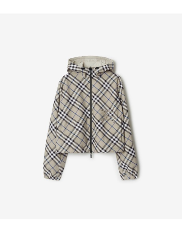 Wendbare Cropped-Jacke in Check