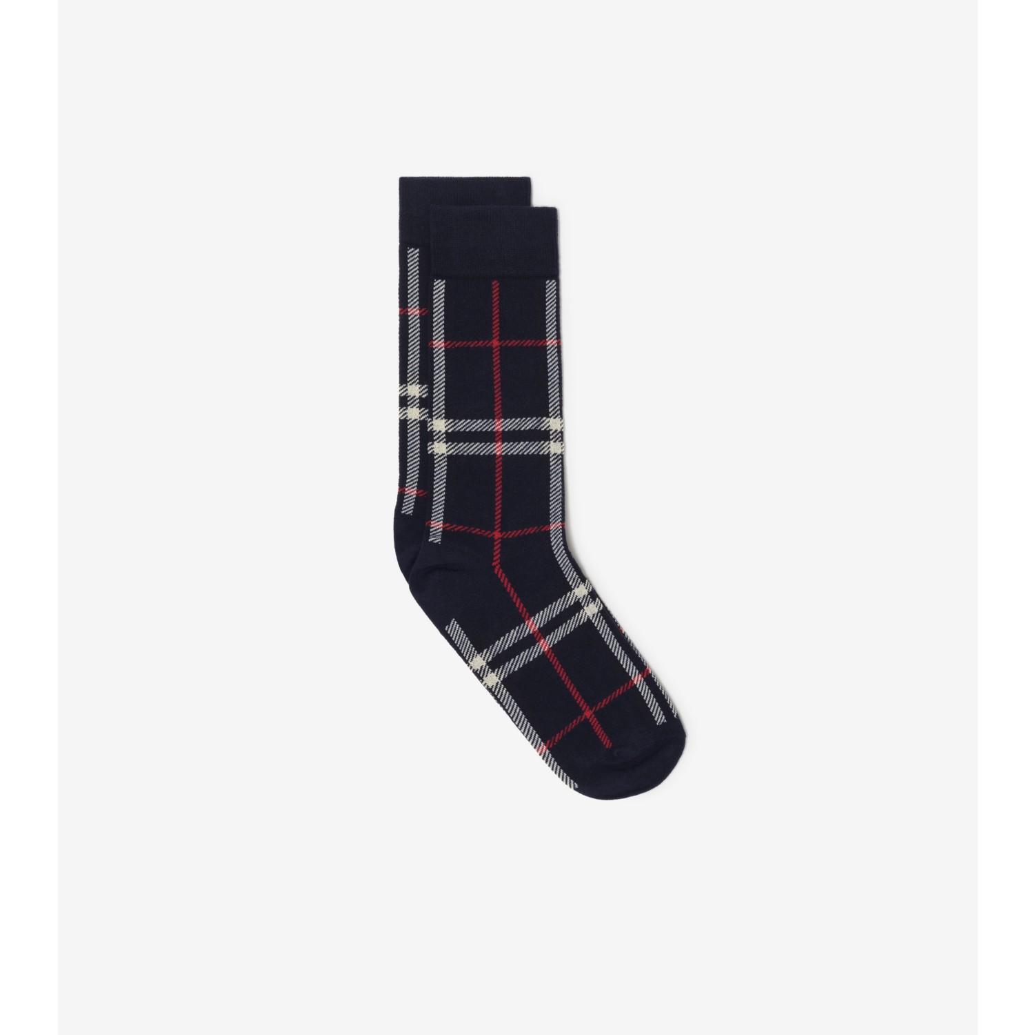 Check Cotton Nylon Blend Socks