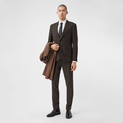Slim Fit Puppytooth Check Wool Suit in 