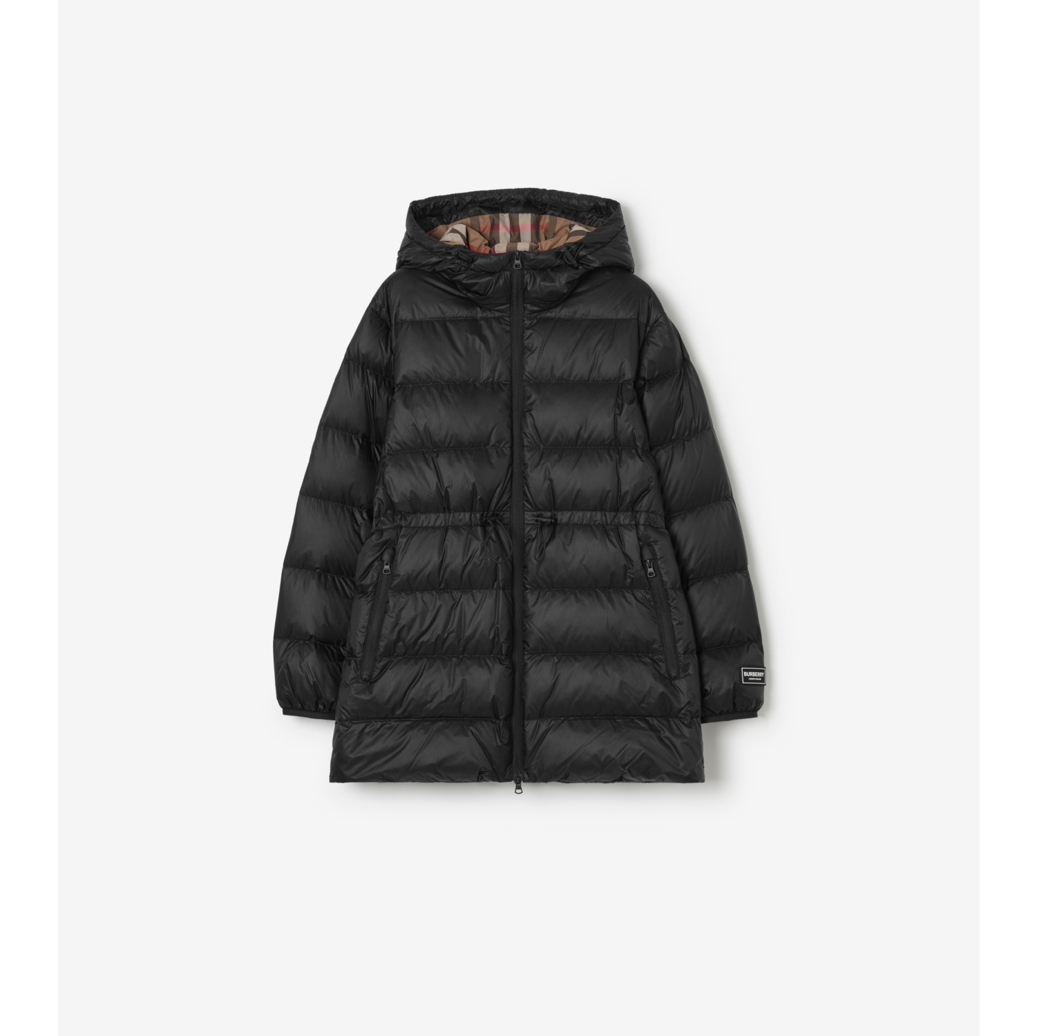 Nylon Hooded Puffer Coat