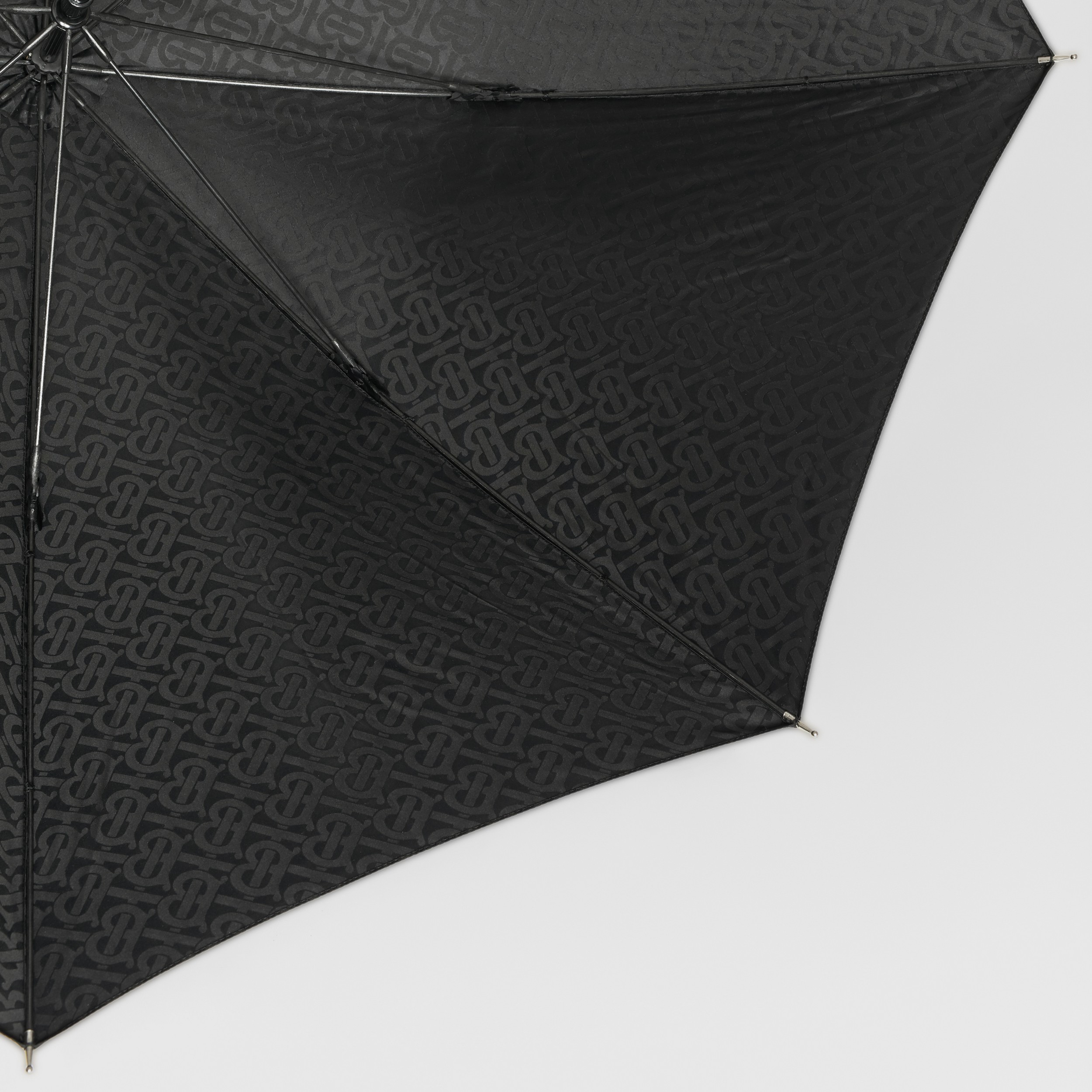 Womens Accessories Umbrellas Burberry Leather Monogram Print Umbrella in Black 