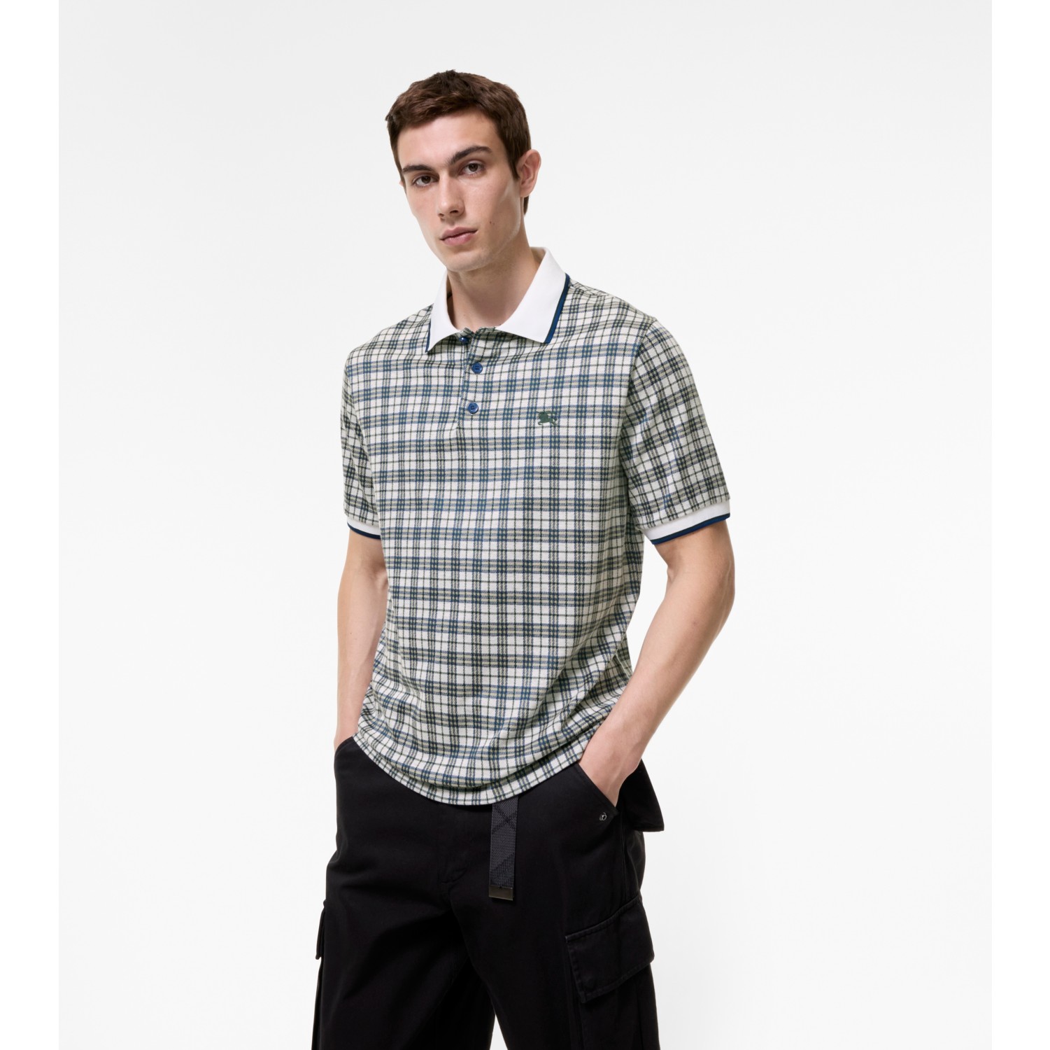 Polo in misto cotone Check