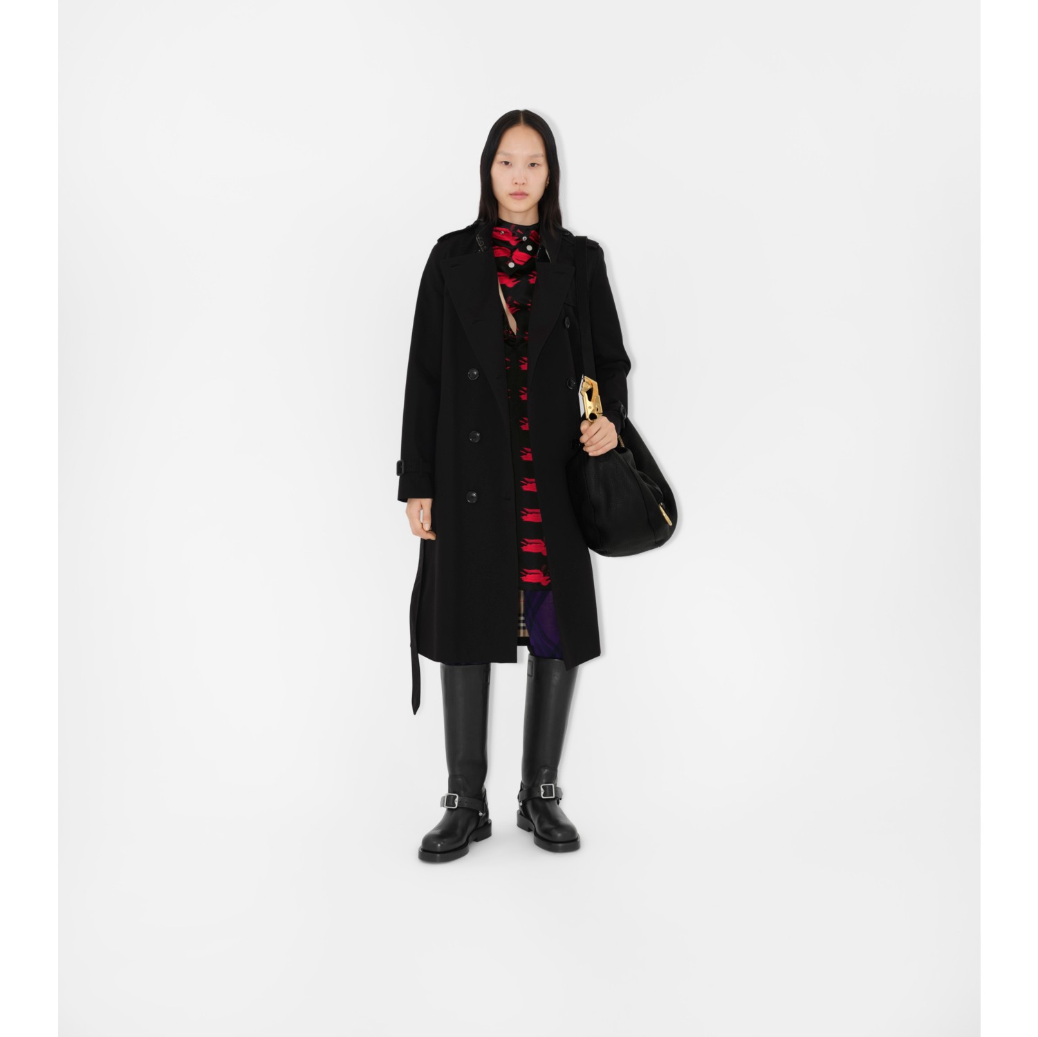 Burberry kensington trench coat black on sale