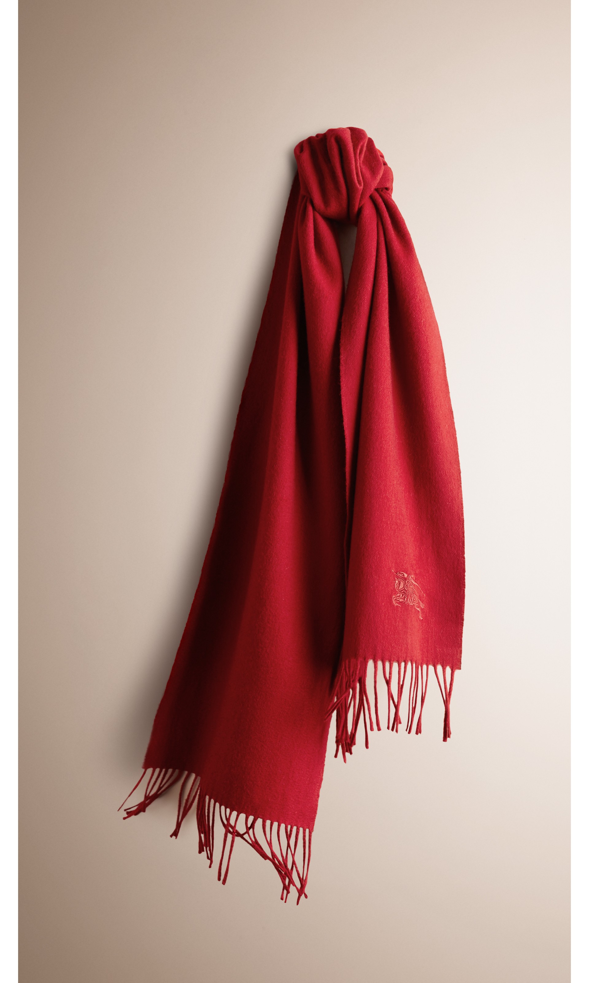 Heritage Cashmere Scarf in Parade Red Burberry United Kingdom