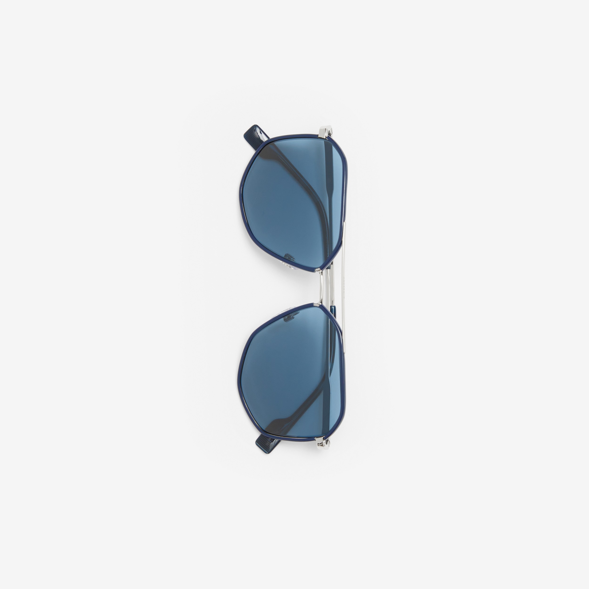 Geometric Frame Sunglasses in Silver Blue - Men | Burberry® Official - 2