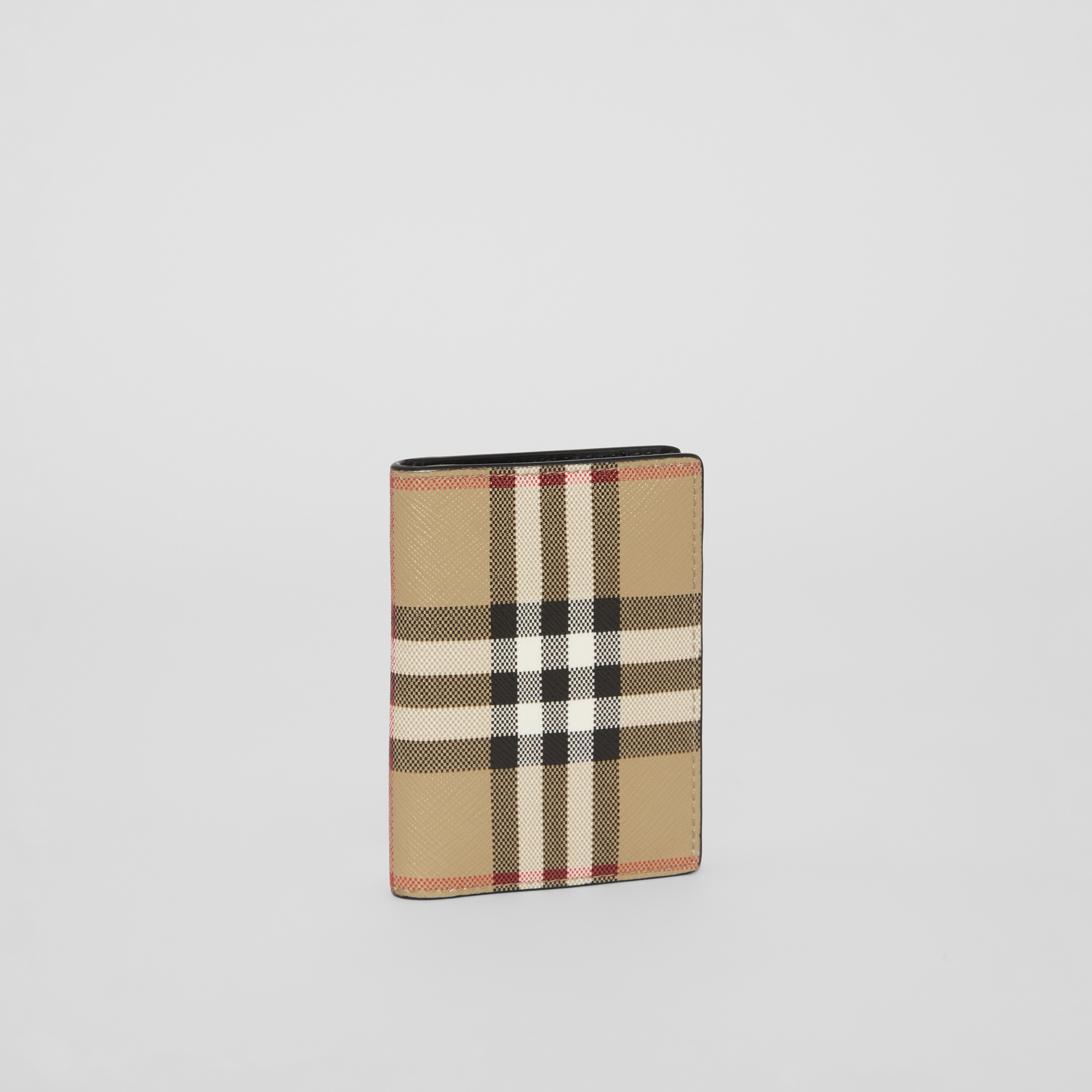 Vintage Check and Leather Folding Card Case in Archive Beige - Men | Burberry® Official - 4