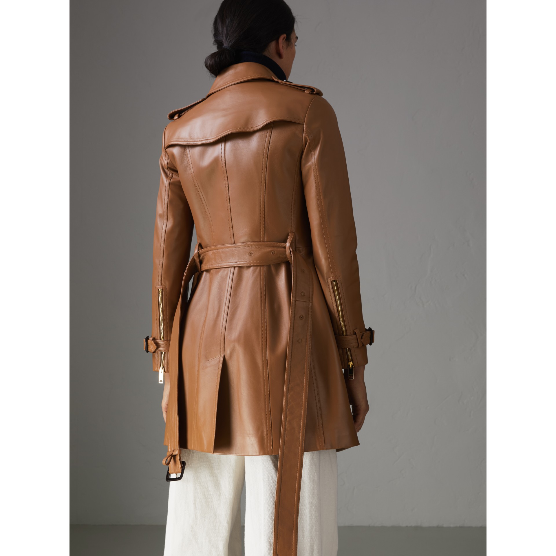 Sandringham Fit Lambskin Trench Coat in Caramel Burberry United States