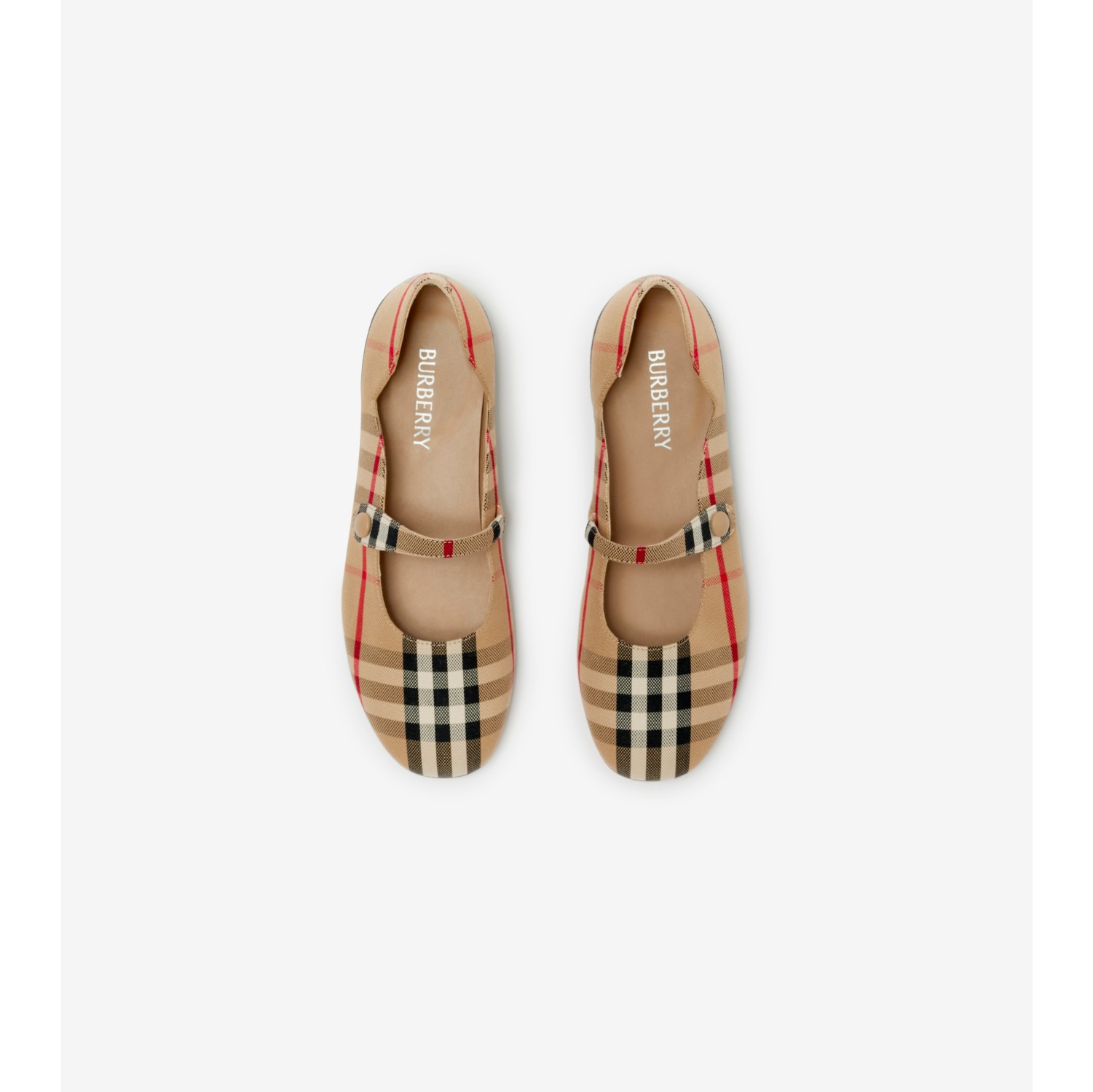 Check Mary Jane Flats