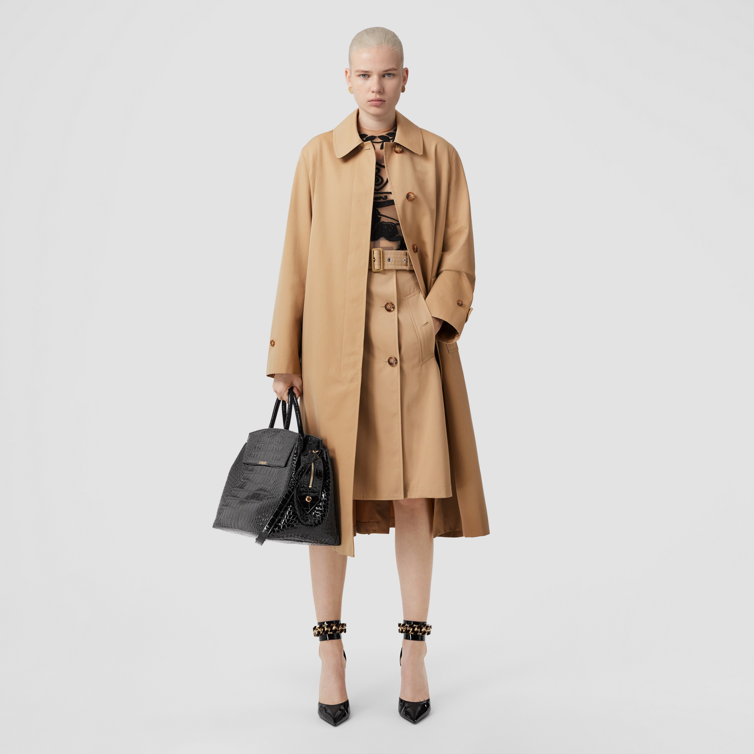 コットンギャバジン トレンチスカート (ハニー) - ウィメンズ | Burberry®公式サイト コットンギャバジン トレンチスカート (ハニー) - ウィメンズ | Burberry®公式サイト