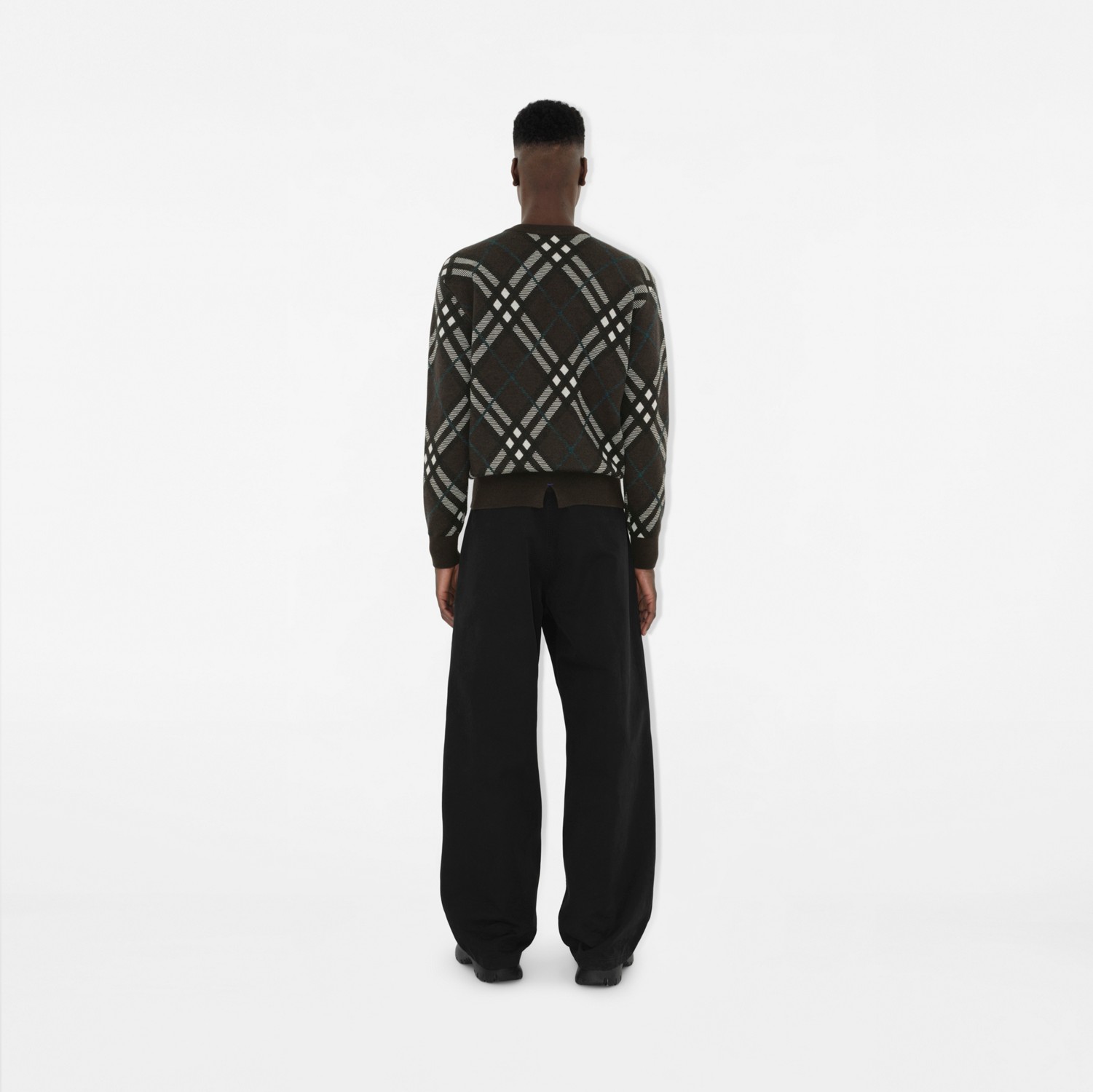 Check Wool Mohair Blend Sweater in Snug - Men, Nylon Check Wool Mohair Blend Sweater in Snug - Men, Nylon