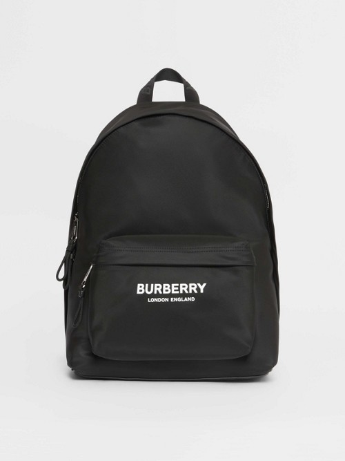 BURBERRY Logo Print Nylon Backpack