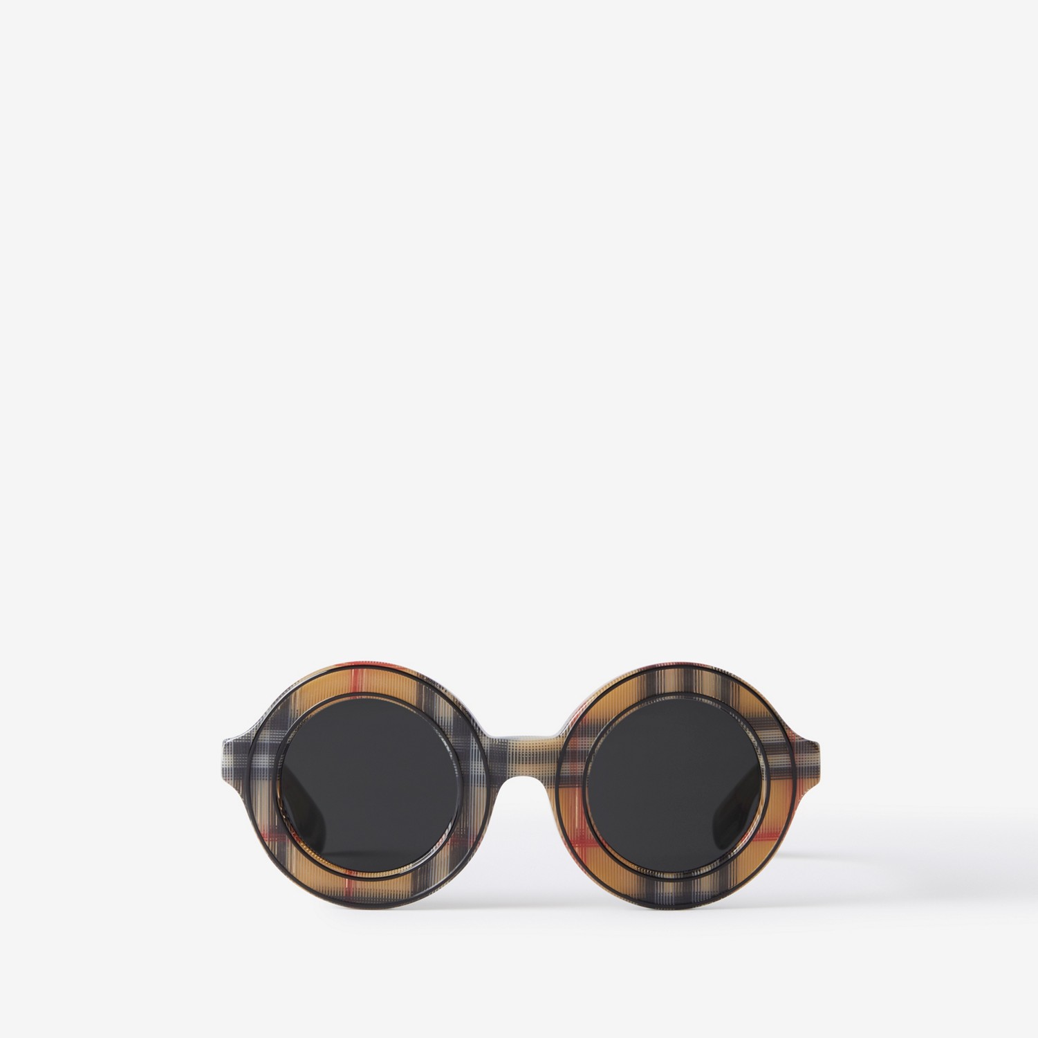 Sonnenbrille in Check mit runder Fassung und Logodetail (Vintage-beige) - Kinder | Burberry®