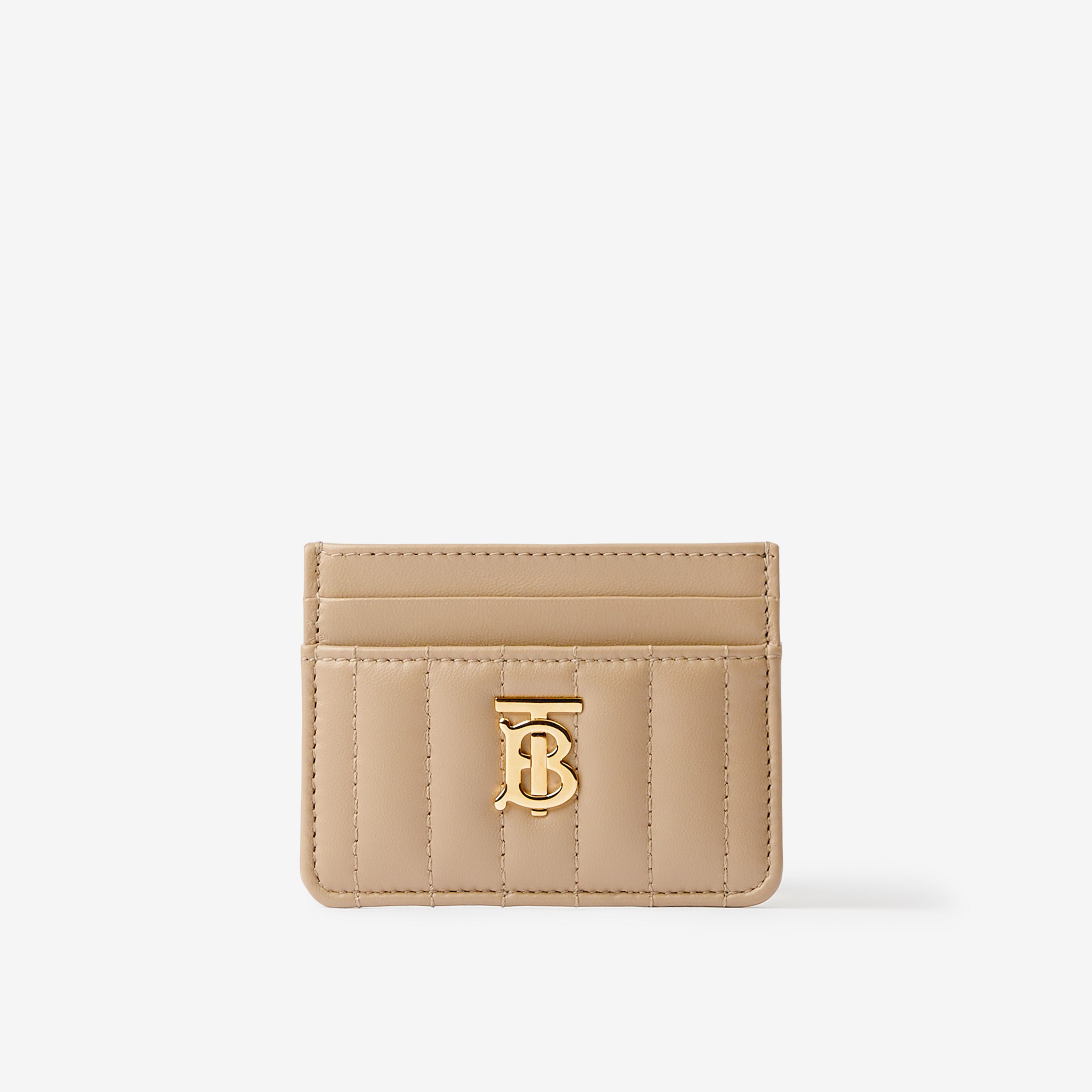 Quilted Leather Lola Card Case in Oat Beige - Women | Burberry® Official - 1