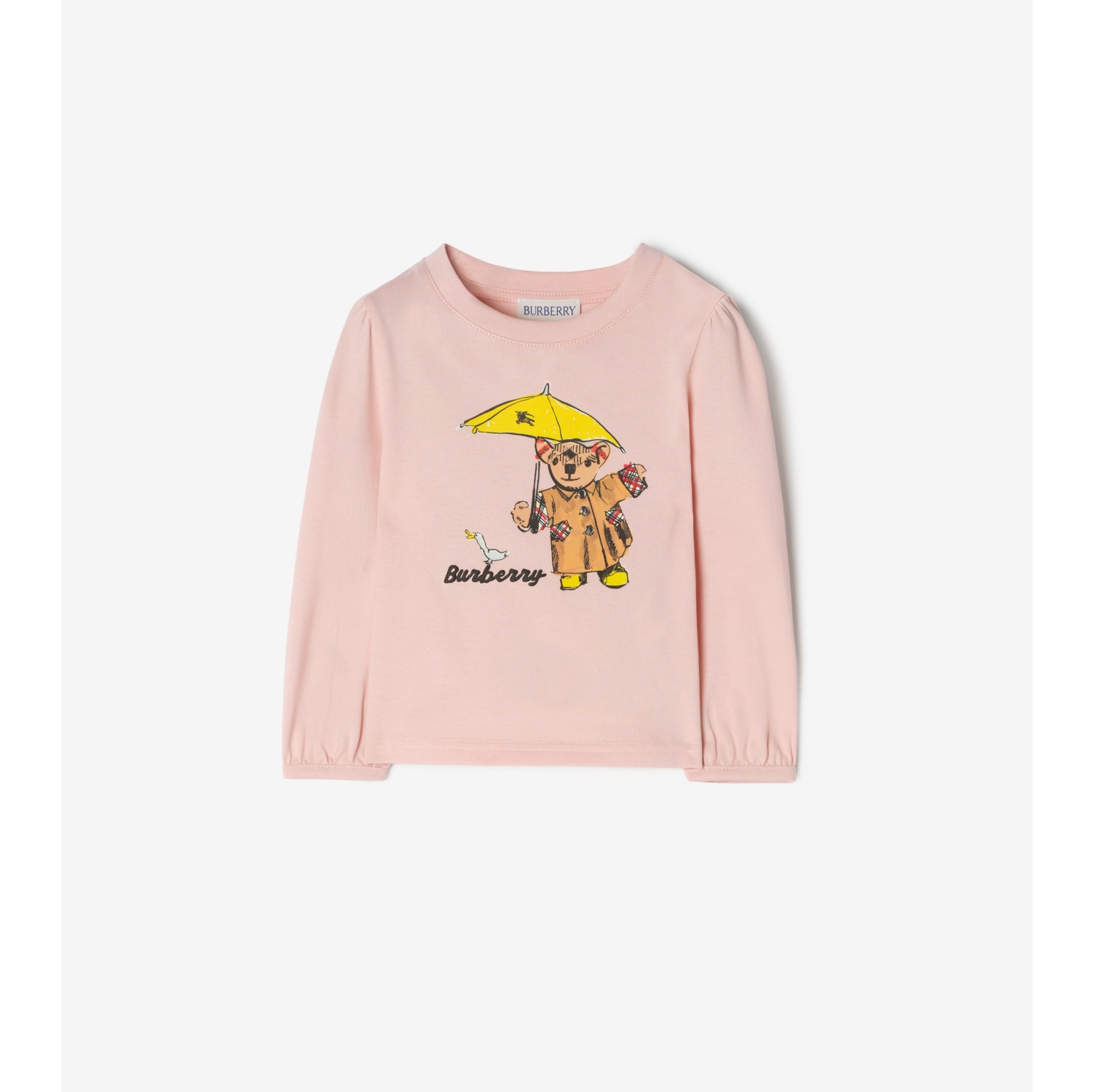 Baumwoll-Langarmshirt mit Bär im Regen