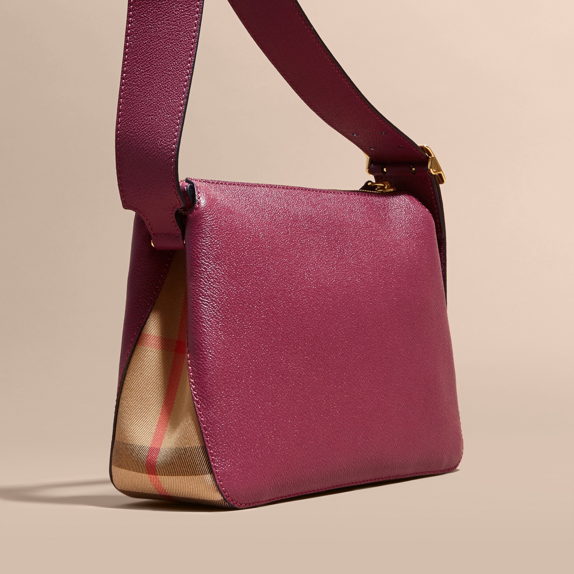 plum leather crossbody bag
