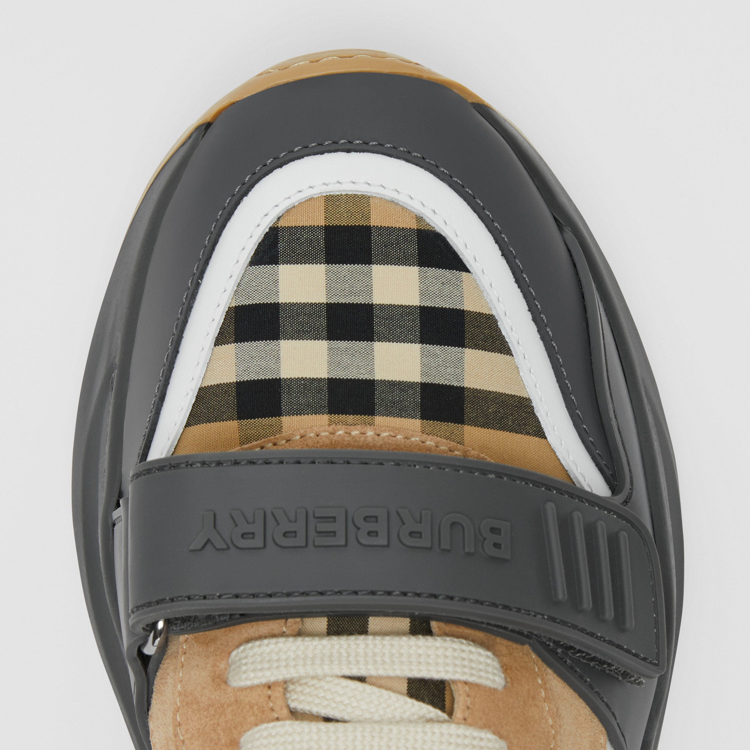 Sneaker aus Vintage Check-Gewebe, Veloursleder und Leder (Grau/vintage-beige) - Damen | Burberry® - 2