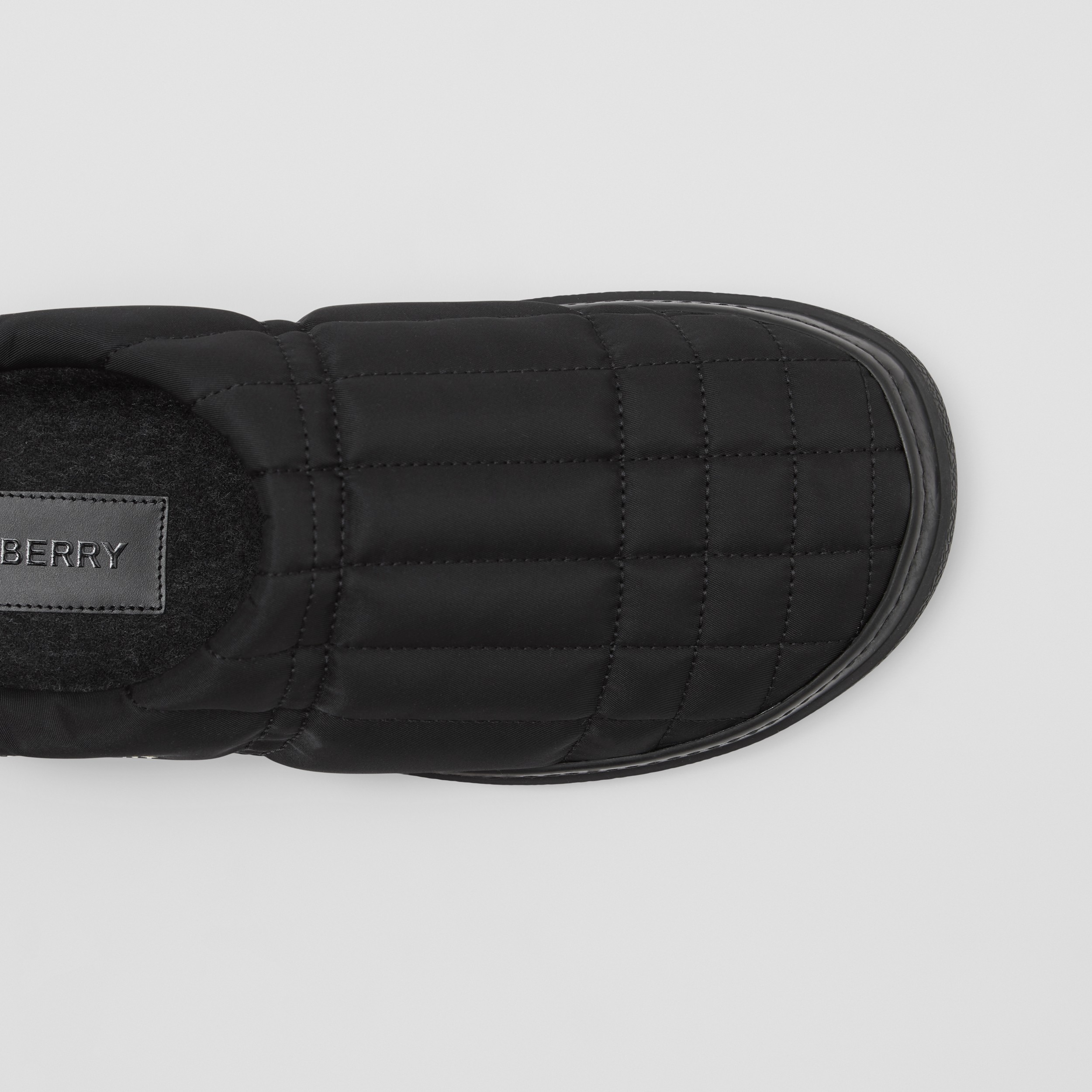 Logo Detail Quilted Nylon Slippers in Black - Women | Burberry® Official - 2