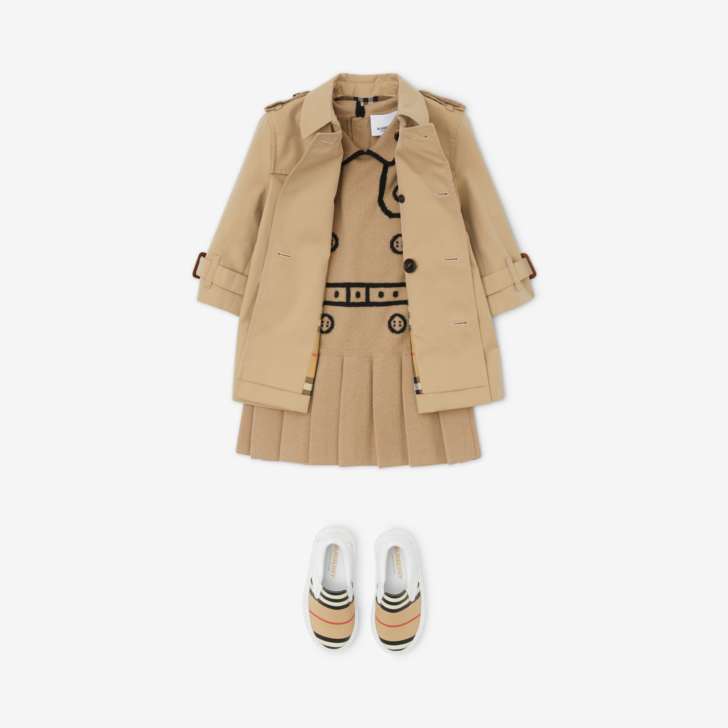 Trench coat en algodón de gabardina (Miel) - Niños | Burberry® oficial - 3