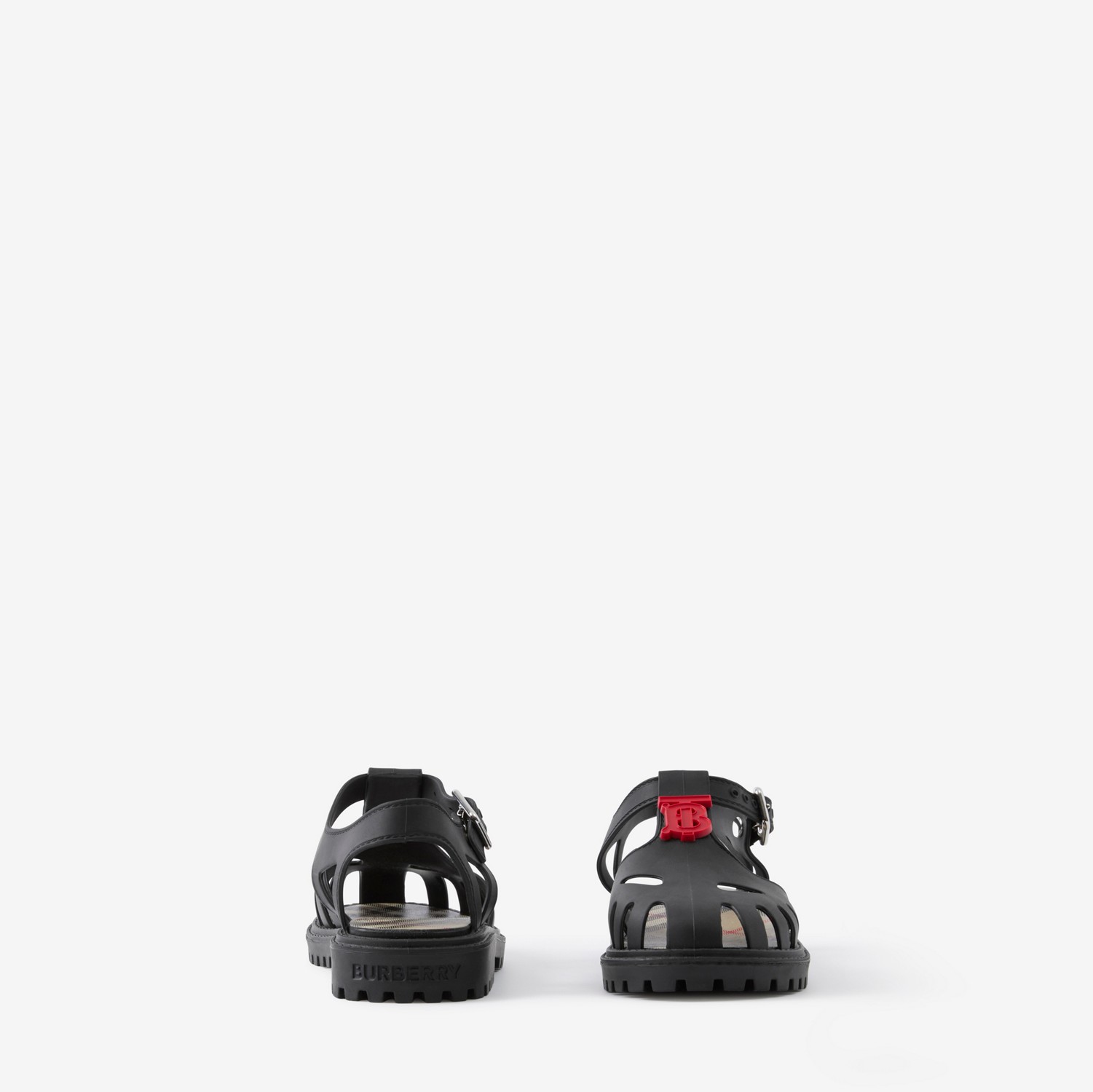 Sandálias de borracha com monograma (Preto) - Crianças | Burberry® oficial
