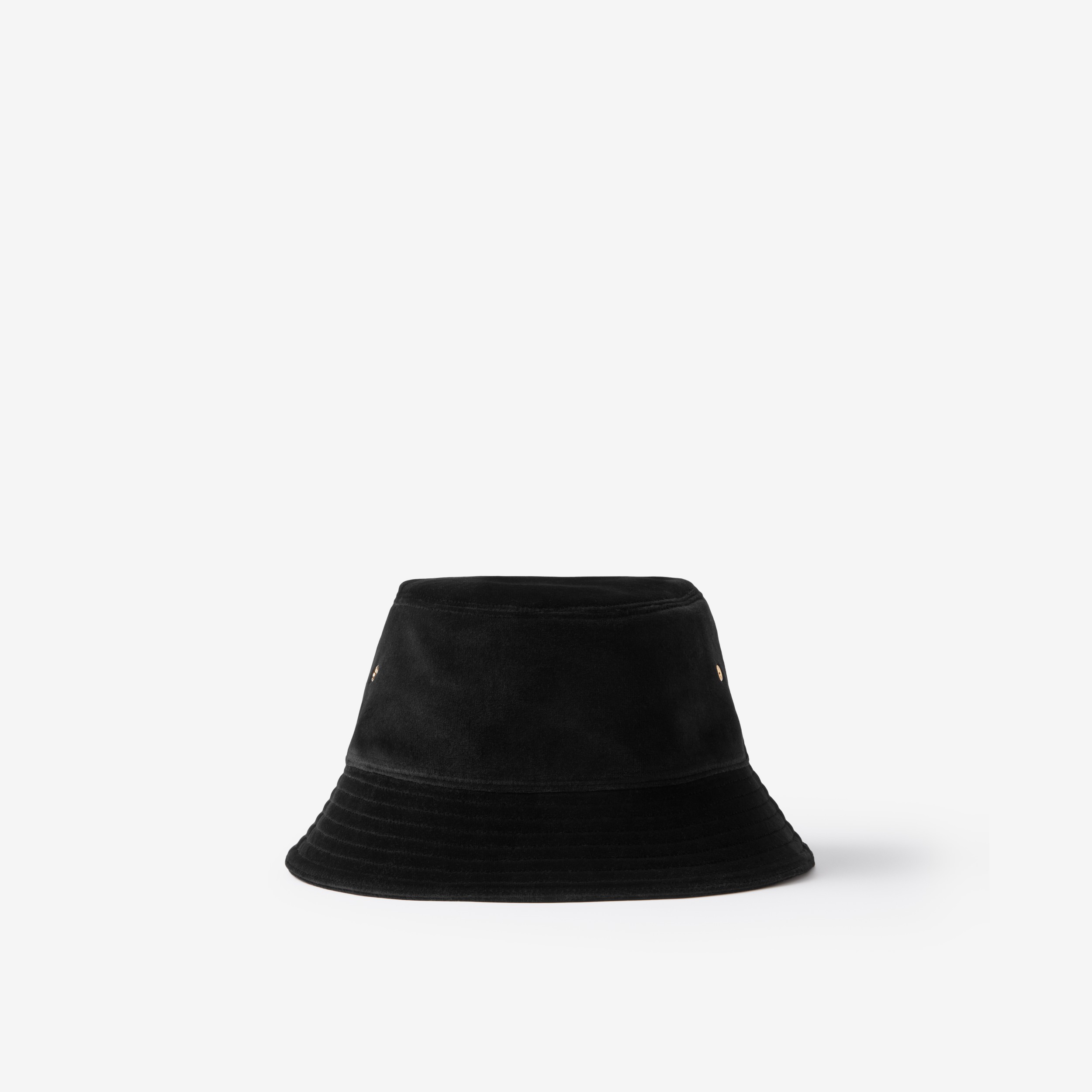 Crystal Monogram Motif Velvet Bucket Hat in Black | Burberry® Official