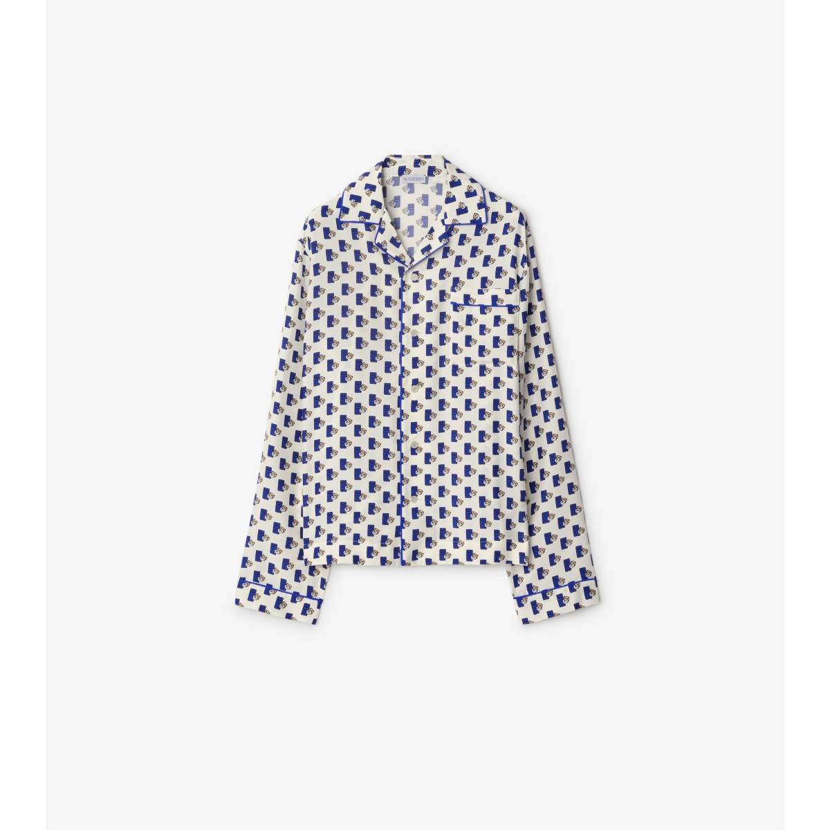 Burberry Postbox Silk Pyjama Shirt In Knight