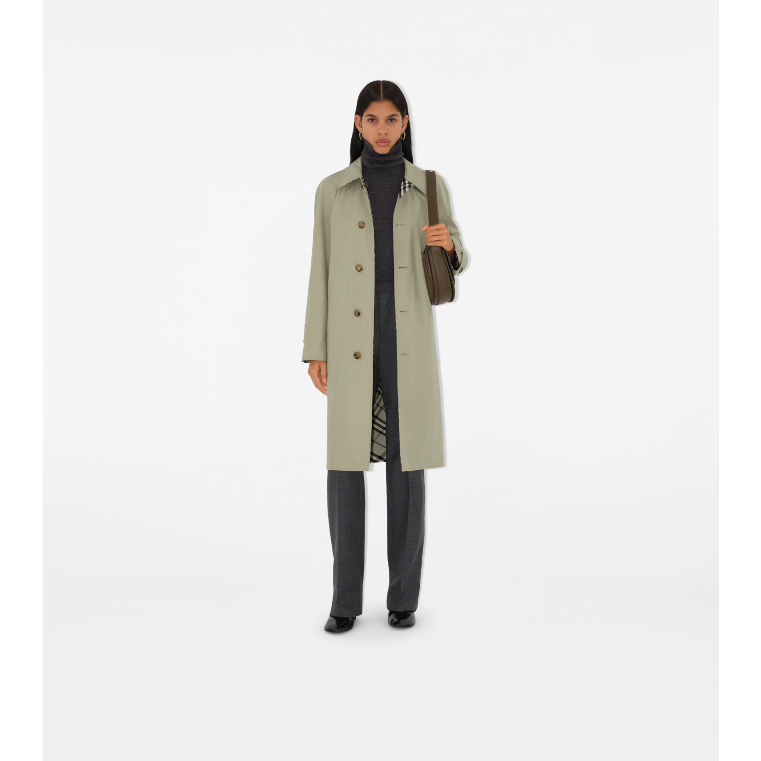 Reversible Long Gabardine Car Coat