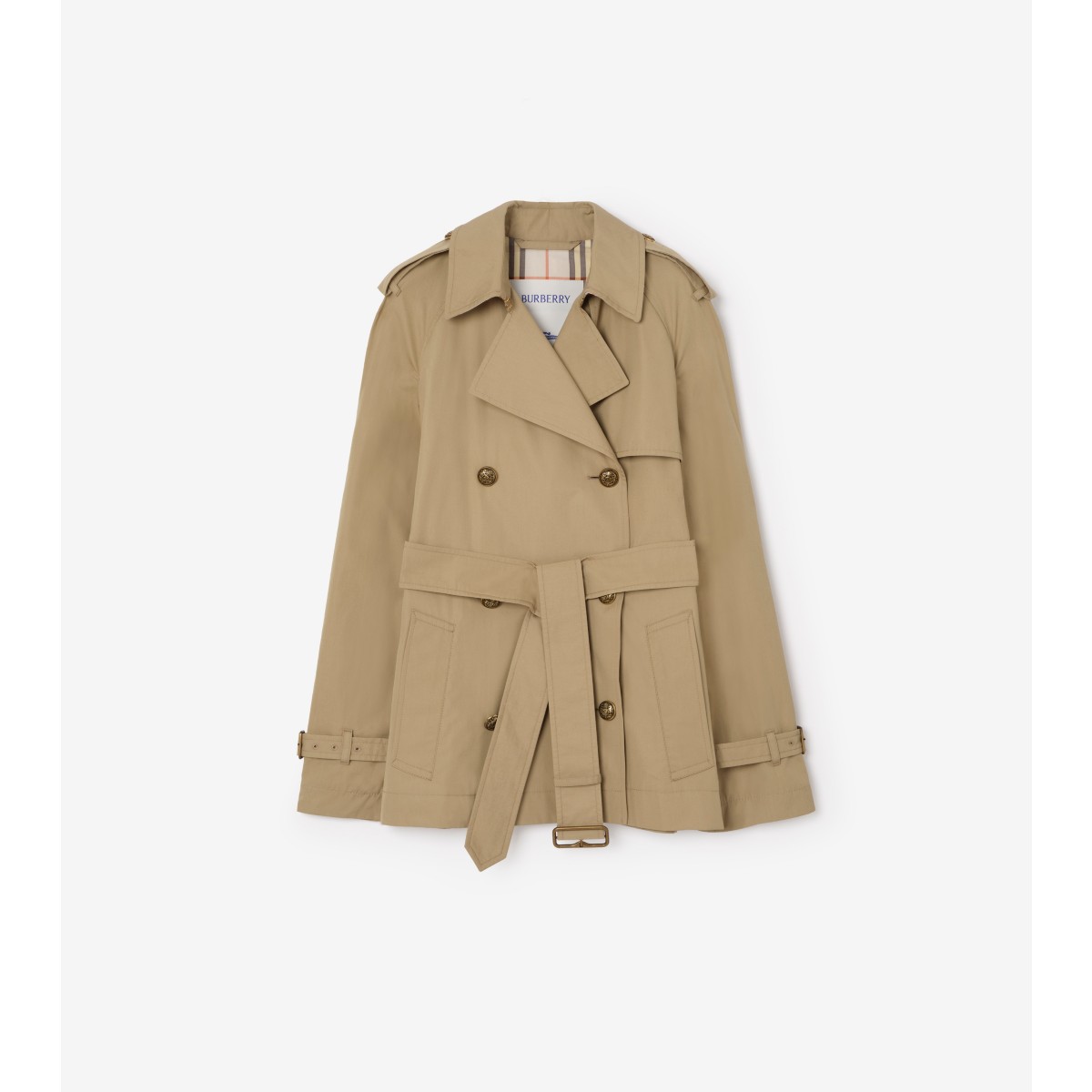  Check Short Lightweight Cotton Belgravia Trench Coat​