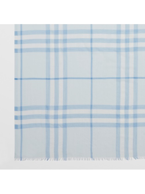 BURBERRY 轻盈格纹丝毛混纺围巾
