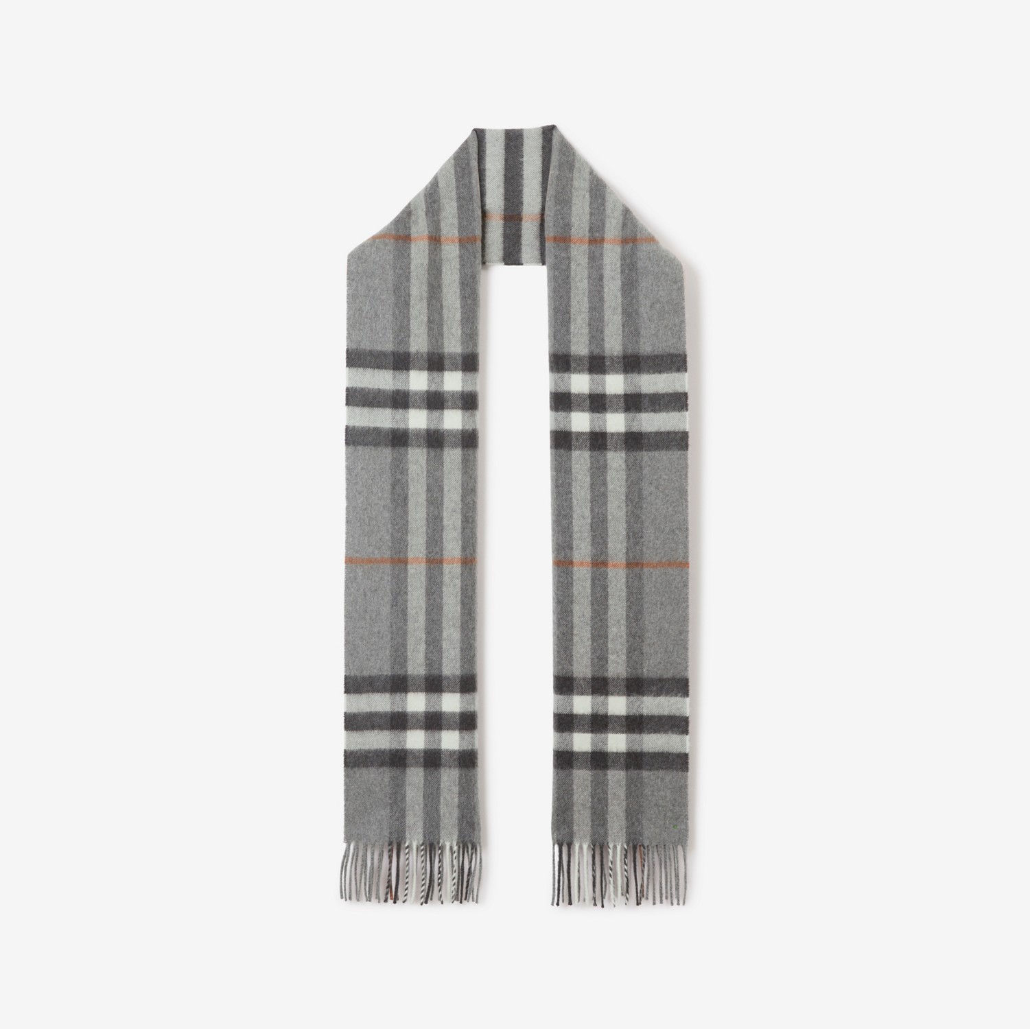 Burberry 格纹羊绒围巾 (灰色) | Burberry® 博柏利官网