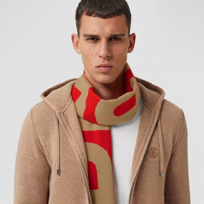 burberry logo wool scarf