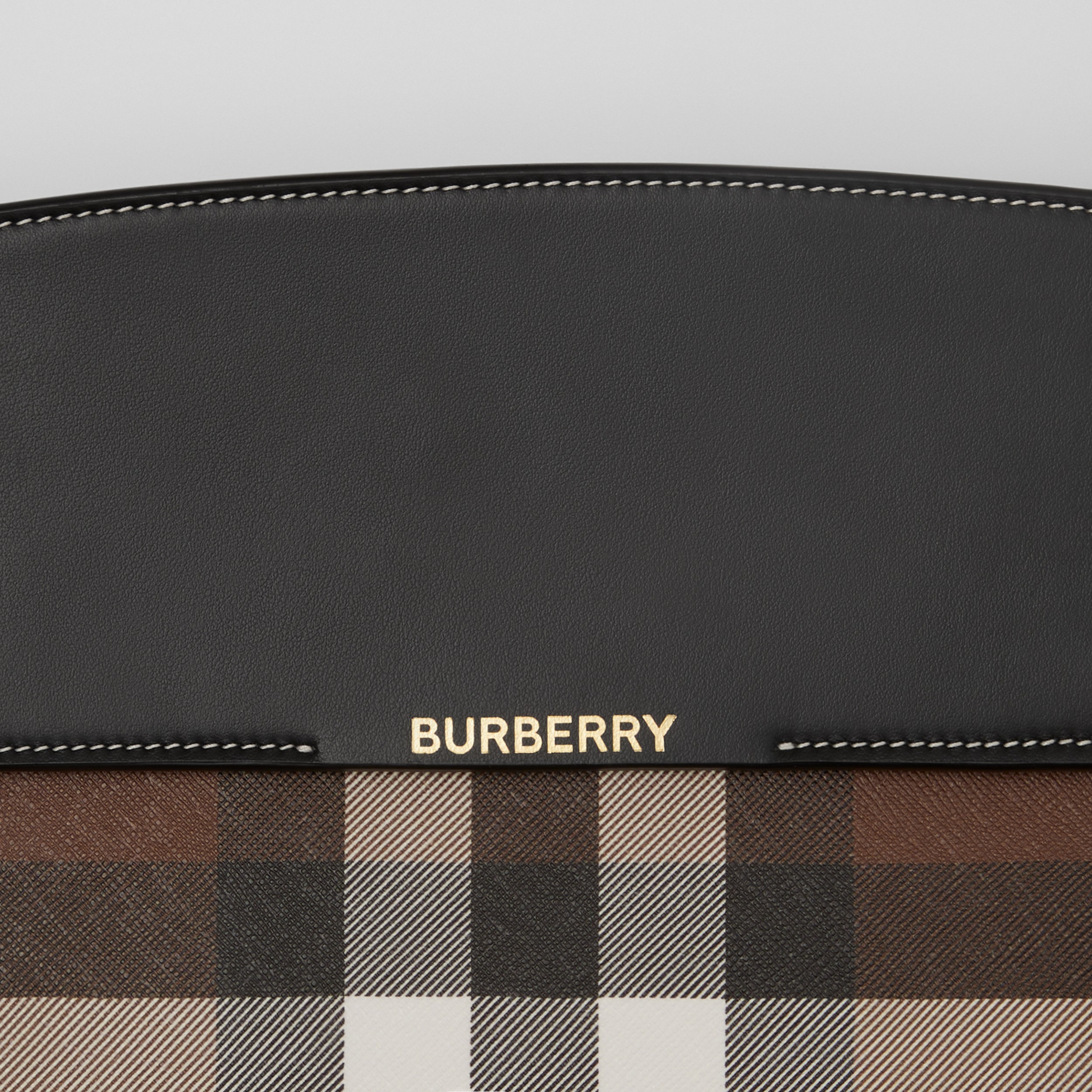 Check and Leather Catherine Shoulder Bag in Dark Birch Brown - Women | Burberry® Official - 2