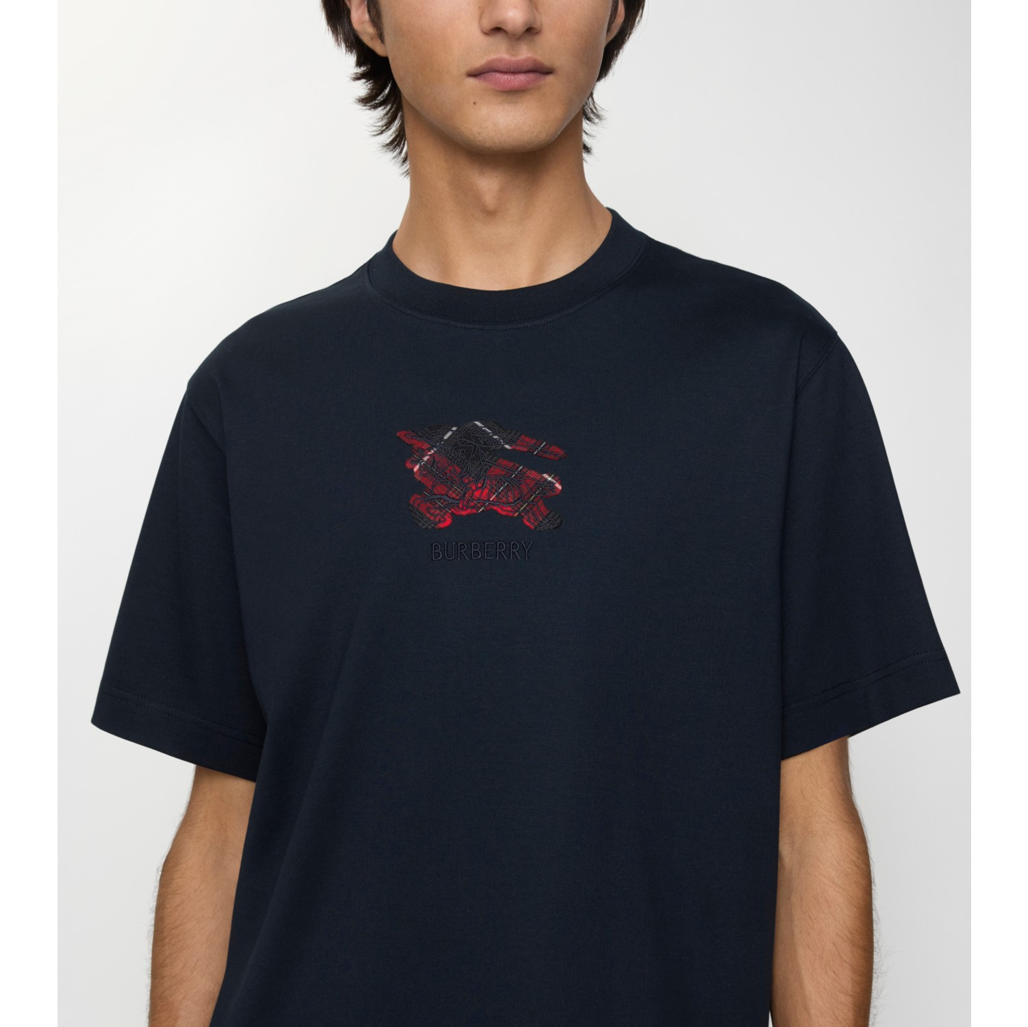 Baumwoll-T-Shirt mit EKD-Motiv und Check