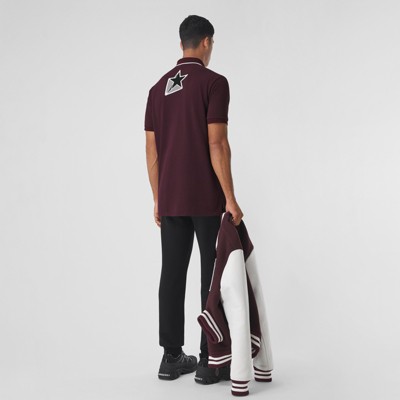 maroon burberry polo