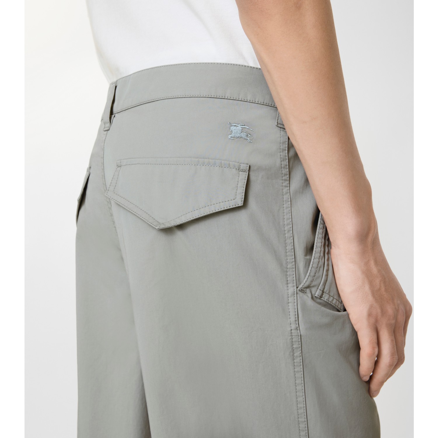 Cotton Twill Cargo Trousers in Rainy grey - Men | Burberry® Official