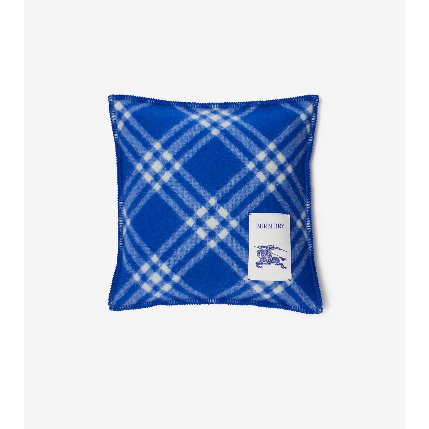 Check Wool Cushion in Knight Women Burberry Official