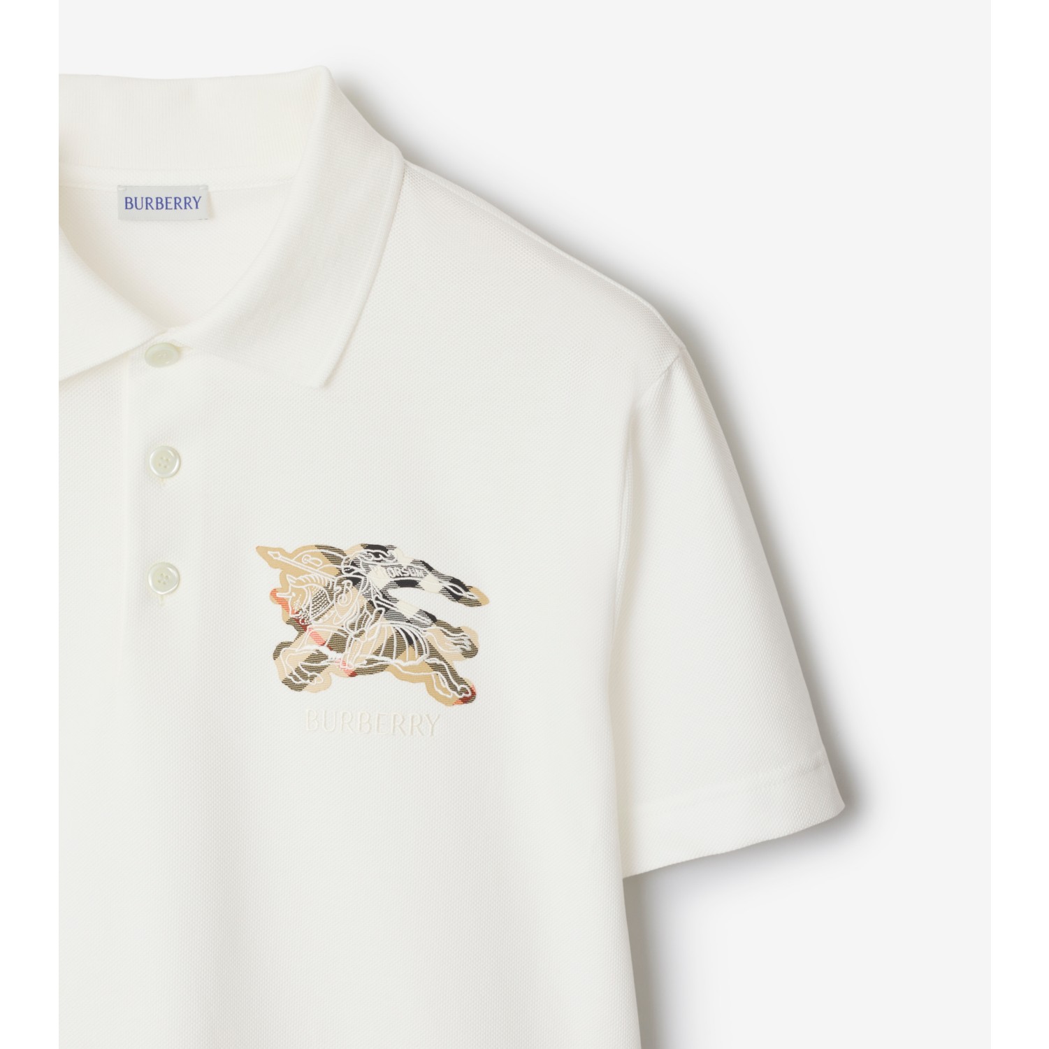 Baumwoll-Poloshirt mit EKD-Motiv und Check