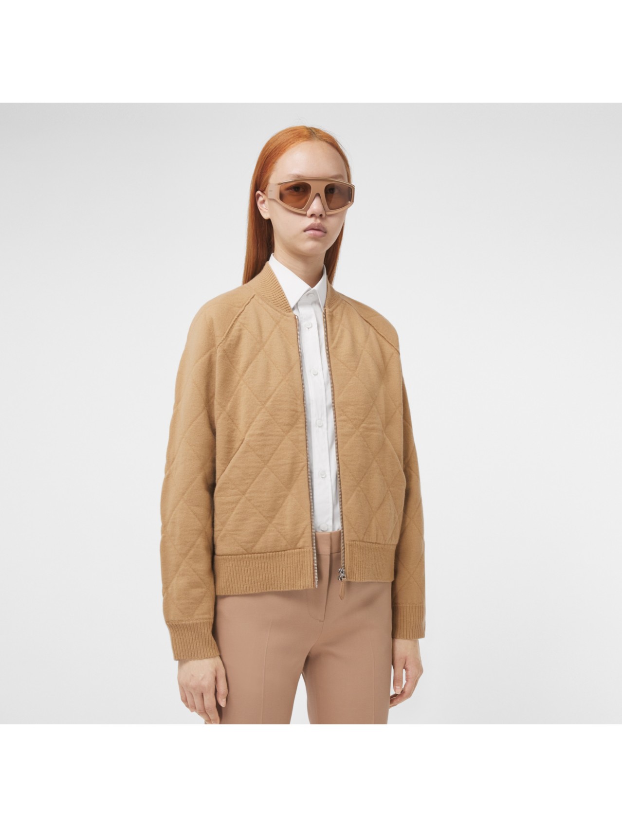 Skriv email Ved daggry chikane Diamond Quilted Wool Bomber Jacket in Camel - Women | Burberry® Official