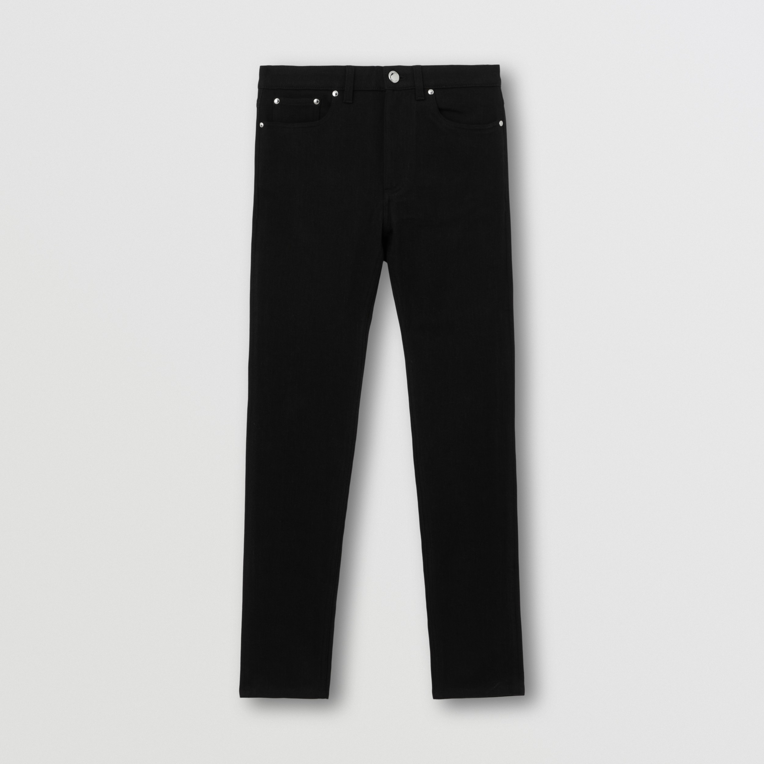 Skinny Fit Monogram Motif Japanese Denim Jeans in Black - Women ...