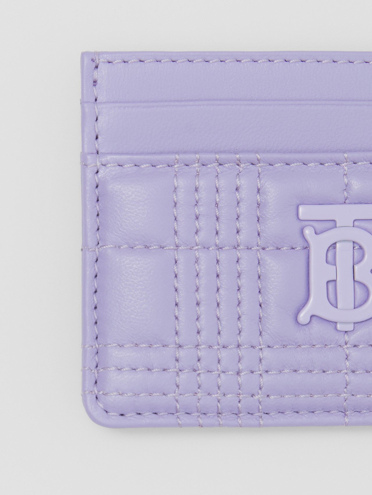 Quilted Lambskin Lola Card Case in Soft Violet