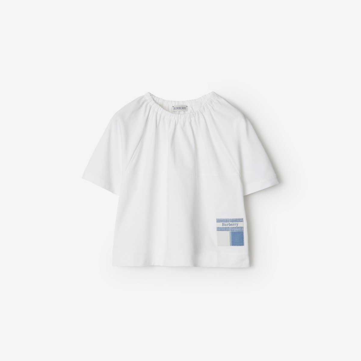 Shop Burberry Childrens Cotton T-shirt In White